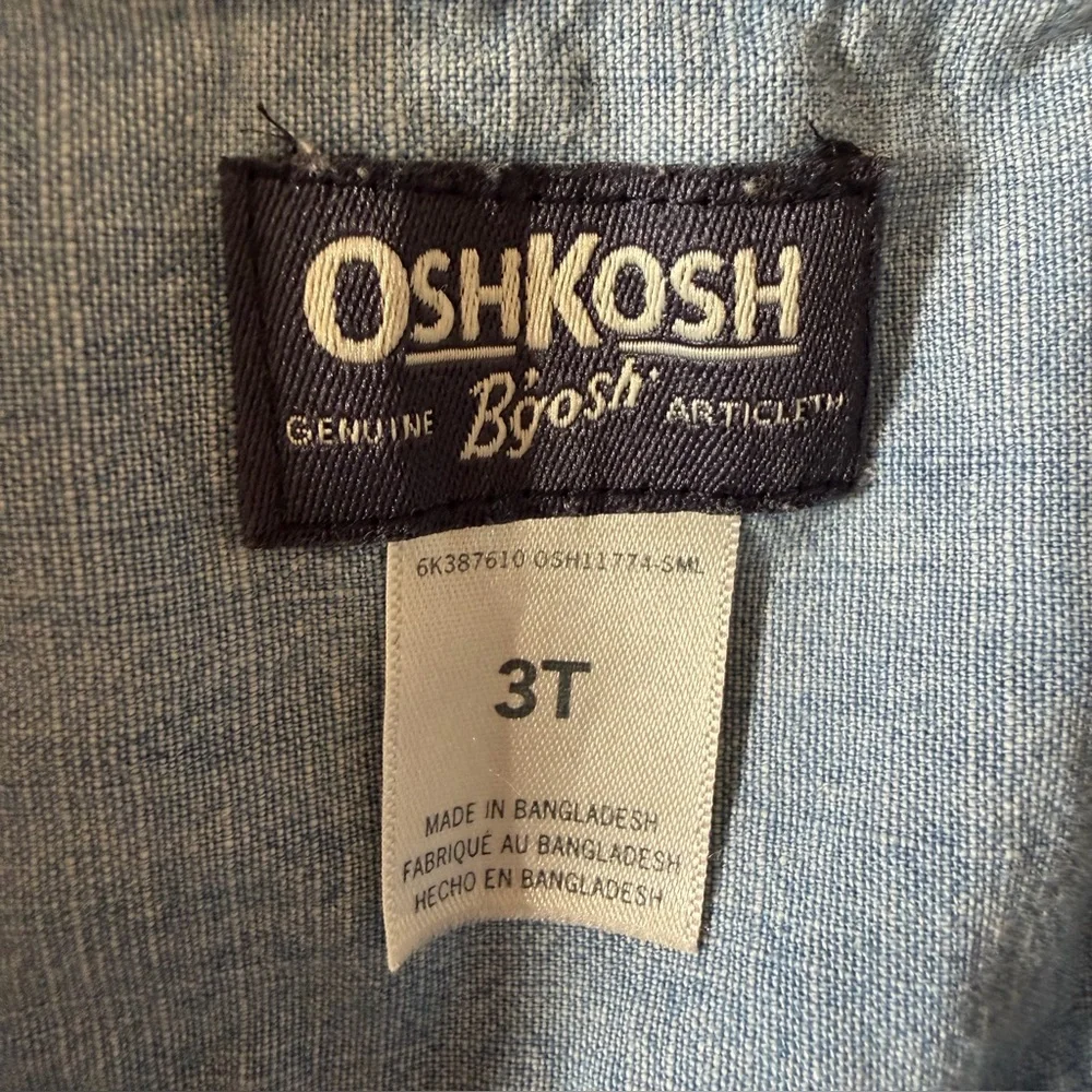4/$25 OshKosh B'gosh Blue 100% Cotton Shirt and Yellow Shorts Matching Set Size3
